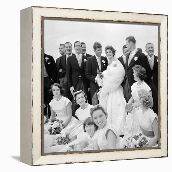 Wedding of Jackie Bouvier and Senator John F. Kennedy at Newport, Rhode Island, 1953-Toni Frissell-Framed Premier Image Canvas