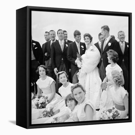 Wedding of Jackie Bouvier and Senator John F. Kennedy at Newport, Rhode Island, 1953-Toni Frissell-Framed Premier Image Canvas