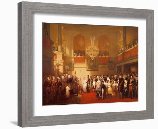 Wedding of Leopold I (1790-1865) to Princess Louise of Orleans (1812-50) at Compiegne-Joseph Desire Court-Framed Giclee Print