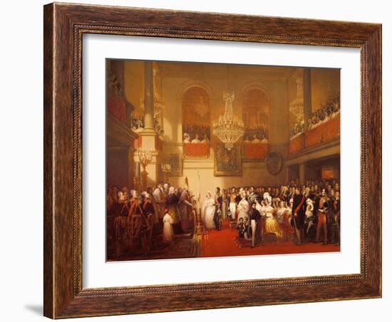 Wedding of Leopold I (1790-1865) to Princess Louise of Orleans (1812-50) at Compiegne-Joseph Desire Court-Framed Giclee Print