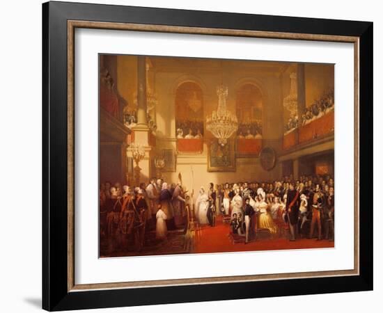 Wedding of Leopold I (1790-1865) to Princess Louise of Orleans (1812-50) at Compiegne-Joseph Desire Court-Framed Giclee Print