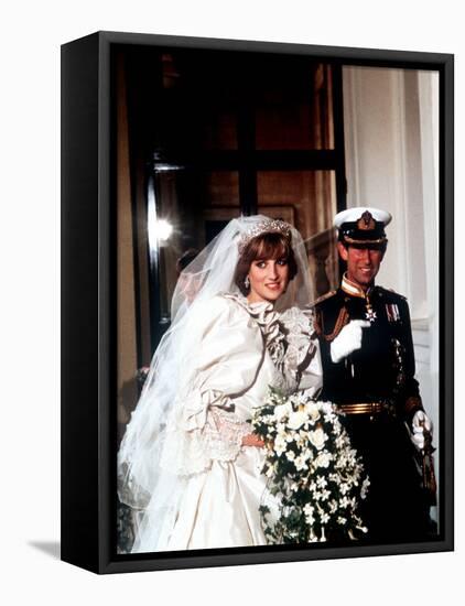 Wedding of Prince Charles and Lady Diana Spencer Arriving at Buckingham Palace July 1981-null-Framed Premier Image Canvas