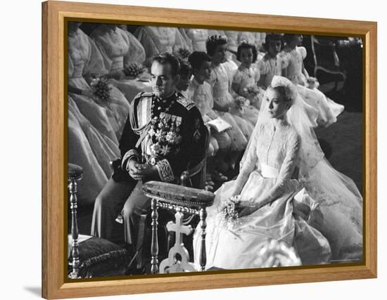 Wedding of Prince Rainier of Monaco to American Actress Grace Kelly-Thomas D^ Mcavoy-Framed Premier Image Canvas