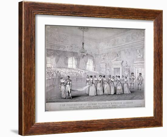 Wedding of Queen Victoria and Prince Albert, St James's Palace, Westminster, London, 1840-Louis Maria Lefevre-Framed Giclee Print