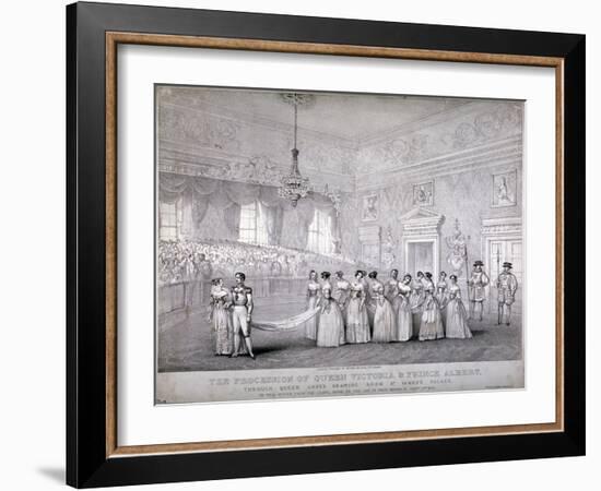 Wedding of Queen Victoria and Prince Albert, St James's Palace, Westminster, London, 1840-Louis Maria Lefevre-Framed Giclee Print