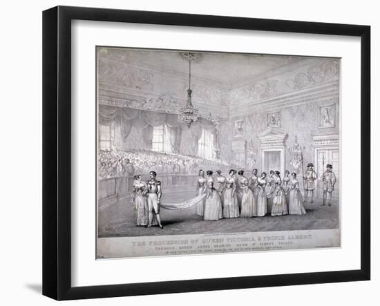 Wedding of Queen Victoria and Prince Albert, St James's Palace, Westminster, London, 1840-Louis Maria Lefevre-Framed Giclee Print