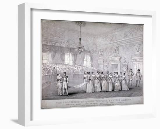 Wedding of Queen Victoria and Prince Albert, St James's Palace, Westminster, London, 1840-Louis Maria Lefevre-Framed Giclee Print