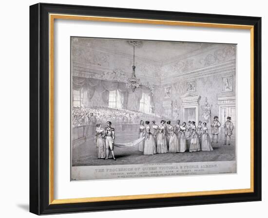 Wedding of Queen Victoria and Prince Albert, St James's Palace, Westminster, London, 1840-Louis Maria Lefevre-Framed Giclee Print