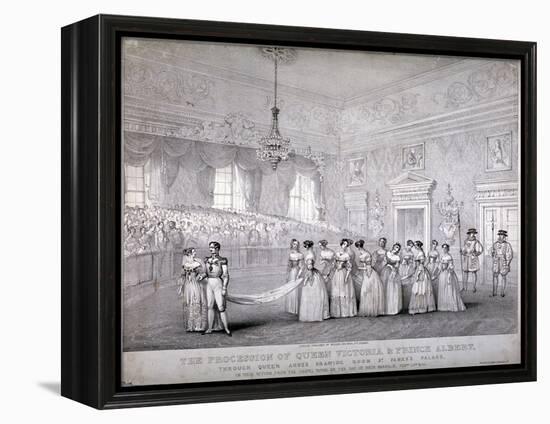 Wedding of Queen Victoria and Prince Albert, St James's Palace, Westminster, London, 1840-Louis Maria Lefevre-Framed Premier Image Canvas