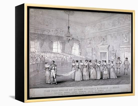 Wedding of Queen Victoria and Prince Albert, St James's Palace, Westminster, London, 1840-Louis Maria Lefevre-Framed Premier Image Canvas