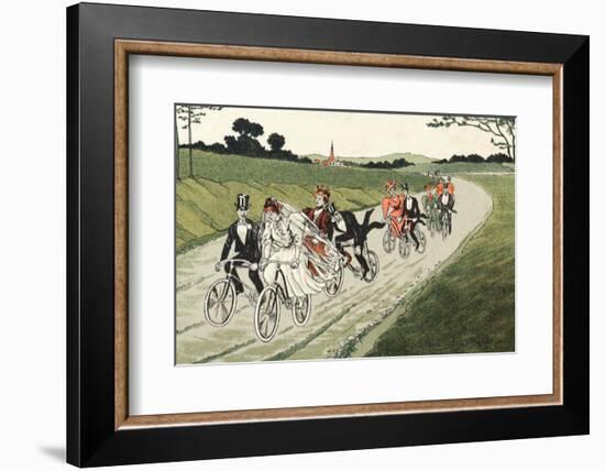 Wedding Party on Bicycles C1910-Chris Hellier-Framed Photographic Print