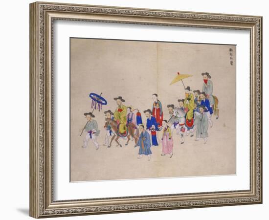 Wedding Procession with Groom-Kim Junkeun-Framed Giclee Print