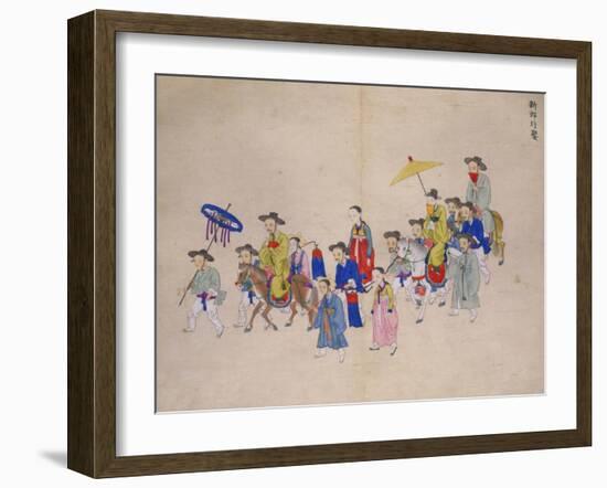 Wedding Procession with Groom-Kim Junkeun-Framed Giclee Print
