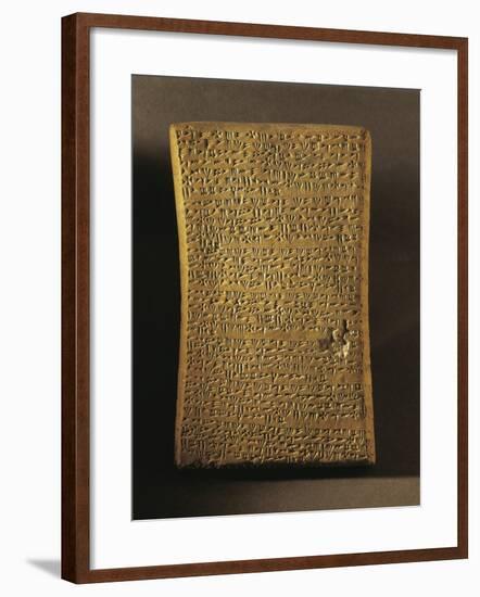 Wedge-Shaped Tablet Engraved with Ritual Text, Artifact from Ugarit-null-Framed Photographic Print