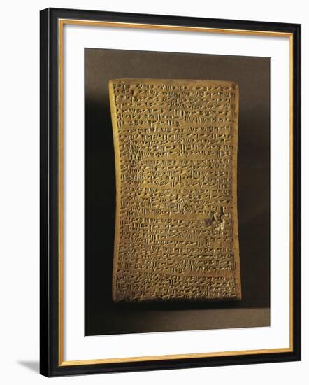 Wedge-Shaped Tablet Engraved with Ritual Text, Artifact from Ugarit-null-Framed Photographic Print