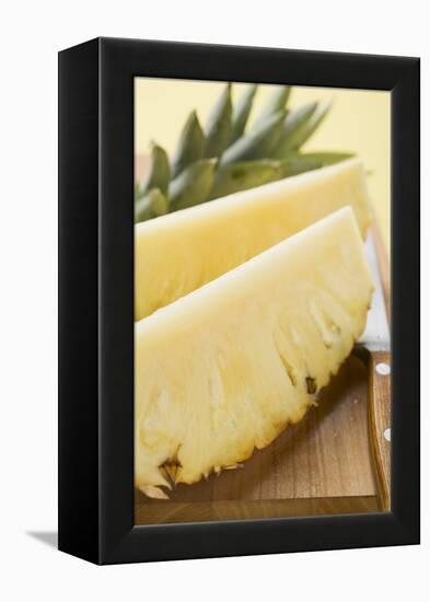 Wedges of Pineapple on Chopping Board-Foodcollection-Framed Premier Image Canvas
