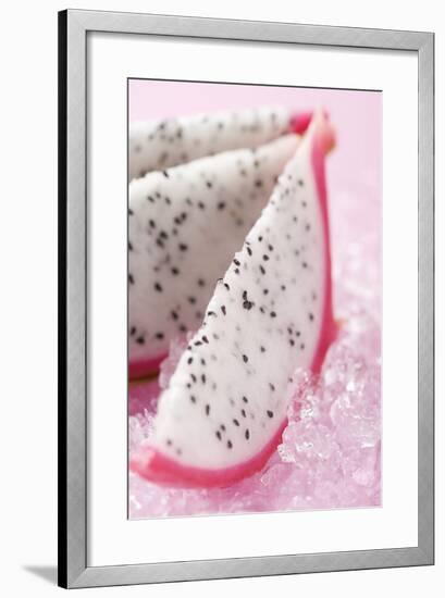 Wedges of Pitahaya on Crushed Ice-Foodcollection-Framed Photographic Print