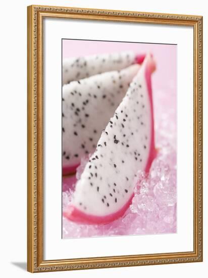 Wedges of Pitahaya on Crushed Ice-Foodcollection-Framed Photographic Print