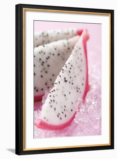 Wedges of Pitahaya on Crushed Ice-Foodcollection-Framed Photographic Print