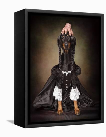 Wednesday Addams and Thing-Noa Nick-Framed Premier Image Canvas