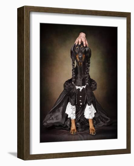 Wednesday Addams and Thing-Noa Nick-Framed Giclee Print