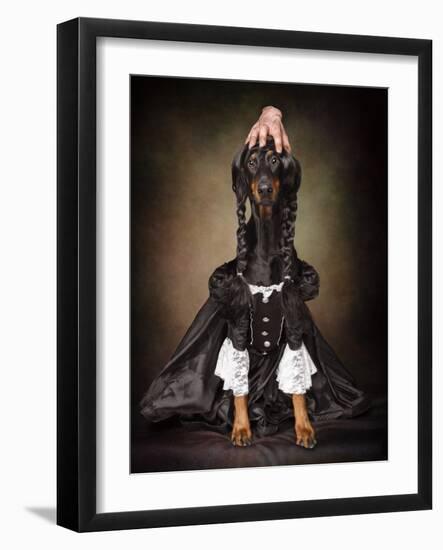 Wednesday Addams and Thing-Noa Nick-Framed Giclee Print