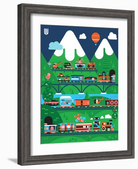 Wee Chugga, All Aboard-Wee Society-Framed Art Print