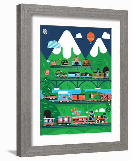 Wee Chugga, All Aboard-Wee Society-Framed Art Print