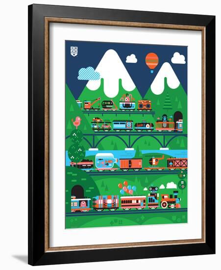 Wee Chugga, All Aboard-Wee Society-Framed Art Print