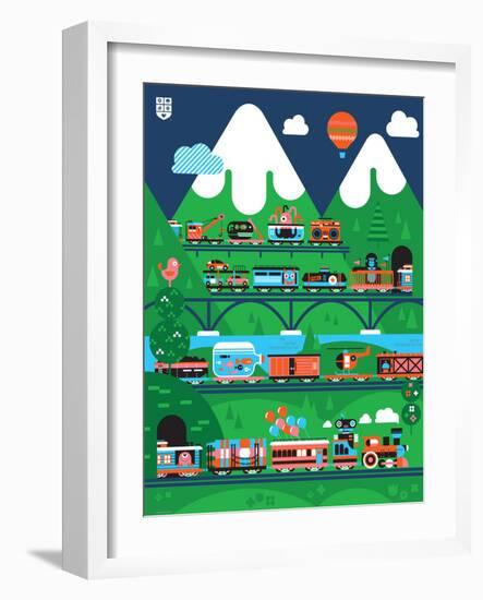 Wee Chugga, All Aboard-Wee Society-Framed Art Print