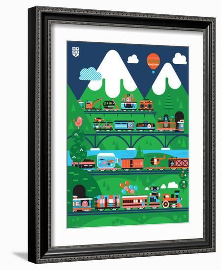 Wee Chugga, All Aboard-Wee Society-Framed Art Print