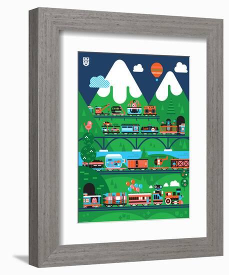 Wee Chugga, All Aboard-Wee Society-Framed Premium Giclee Print