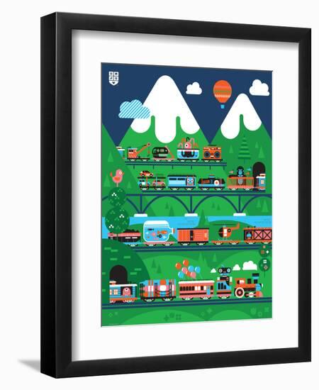 Wee Chugga, All Aboard-Wee Society-Framed Premium Giclee Print