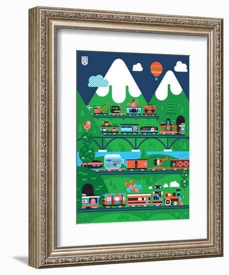 Wee Chugga, All Aboard-Wee Society-Framed Art Print