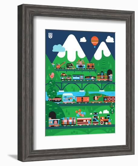 Wee Chugga, All Aboard-Wee Society-Framed Art Print