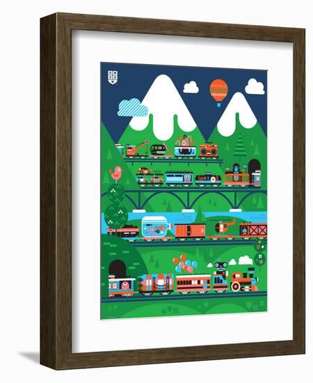 Wee Chugga, All Aboard-Wee Society-Framed Art Print