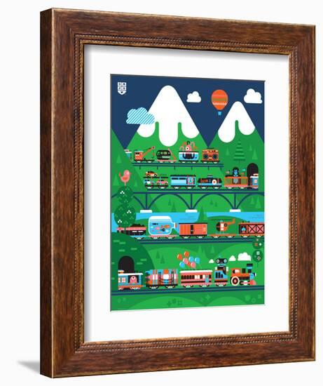 Wee Chugga, All Aboard-Wee Society-Framed Art Print