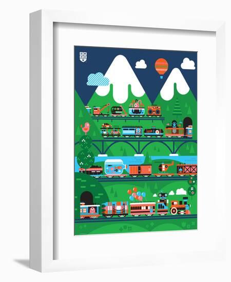 Wee Chugga, All Aboard-Wee Society-Framed Art Print