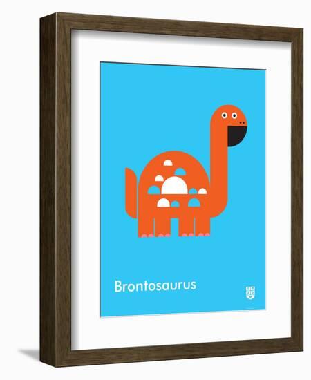 Wee Dinos, Brontosaurus-Wee Society-Framed Art Print