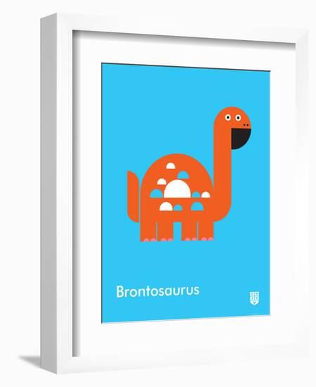 Wee Dinos, Brontosaurus-Wee Society-Framed Art Print