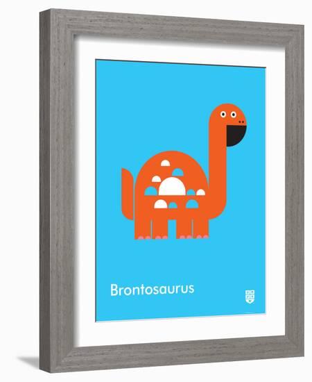 Wee Dinos, Brontosaurus-Wee Society-Framed Art Print