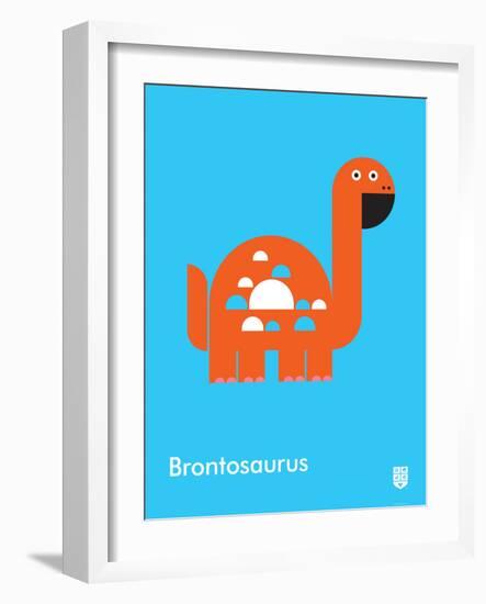 Wee Dinos, Brontosaurus-Wee Society-Framed Art Print