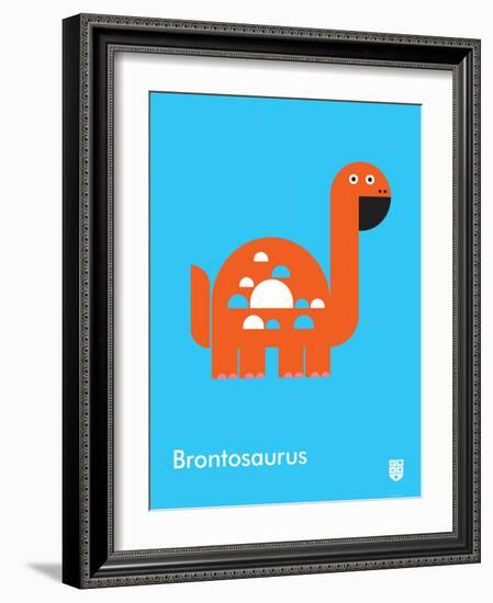 Wee Dinos, Brontosaurus-Wee Society-Framed Art Print