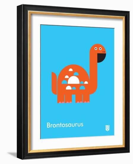 Wee Dinos, Brontosaurus-Wee Society-Framed Art Print