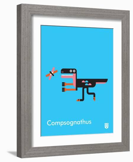 Wee Dinos, Compsognathus-Wee Society-Framed Art Print