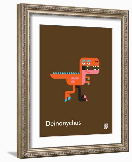 Wee Dinos, Deinonychus-Wee Society-Framed Art Print