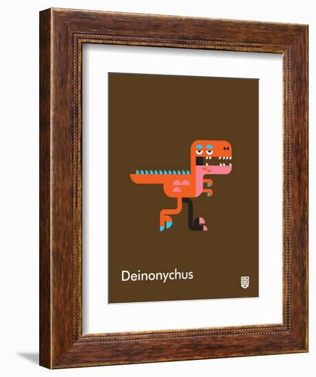 Wee Dinos, Deinonychus-Wee Society-Framed Art Print