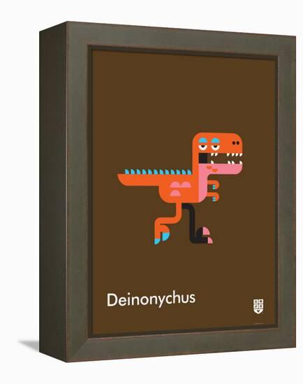 Wee Dinos, Deinonychus-Wee Society-Framed Stretched Canvas