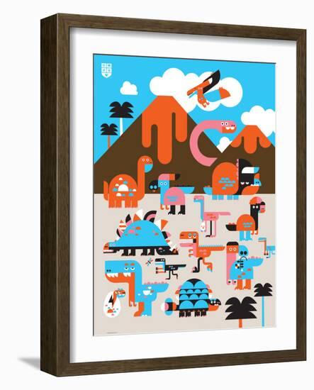 Wee Dinos, Dino Land-Wee Society-Framed Art Print