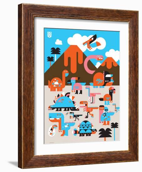 Wee Dinos, Dino Land-Wee Society-Framed Art Print